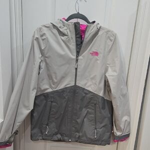 The North Face Gray and Pink Hooded Jacket